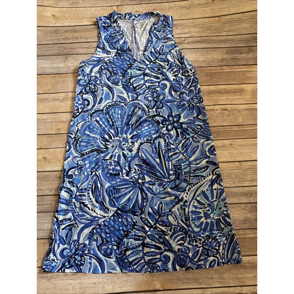 Lilly Pulitzer Emile Dress in the Iris Blue Zanzibar Zoo Sleeveless Small